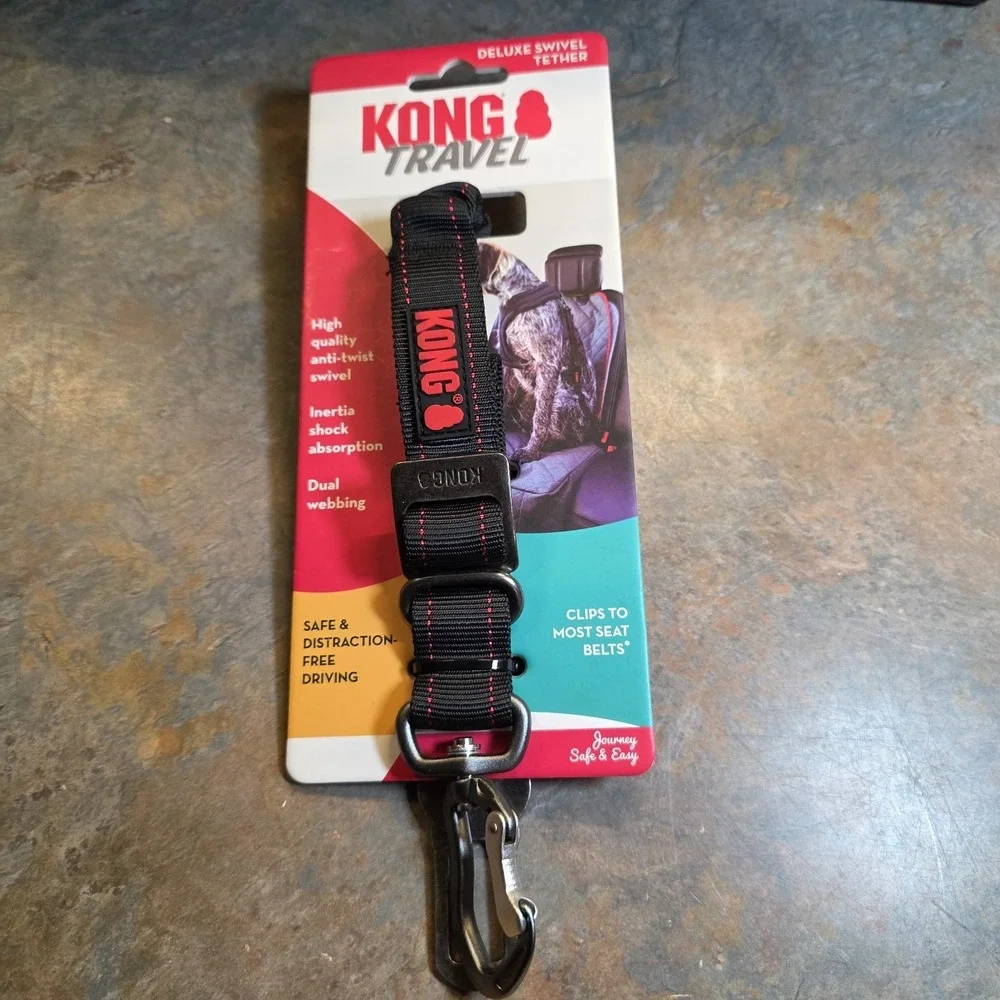 KONG Travel Deluxe Swivel Tether Seatbelts for Dogs NEW